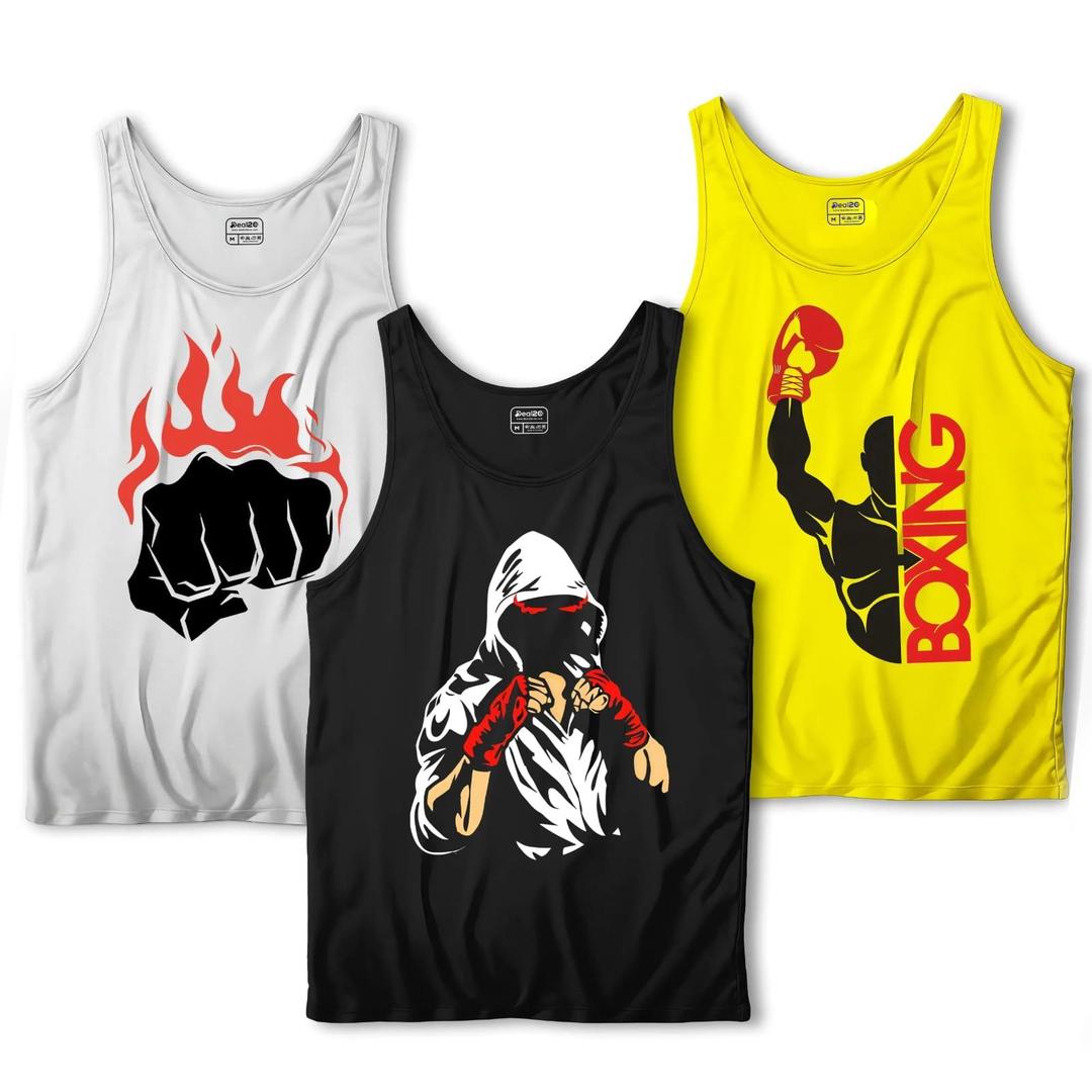 Men's Printed Sando Pack of 3