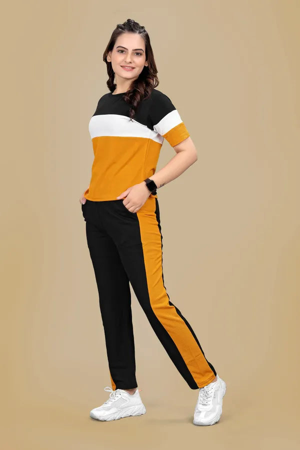 New Generation Stylish Yellow Strips Printed Tracksuit